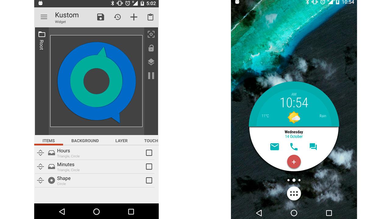 widget maker personalizza Android mobile