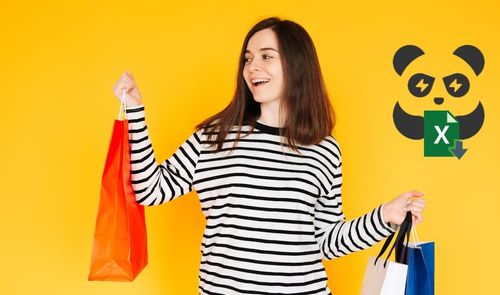 chica compras logo pandabuy con excel