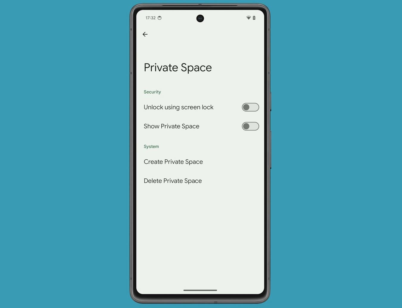 espacio privado Google pixel