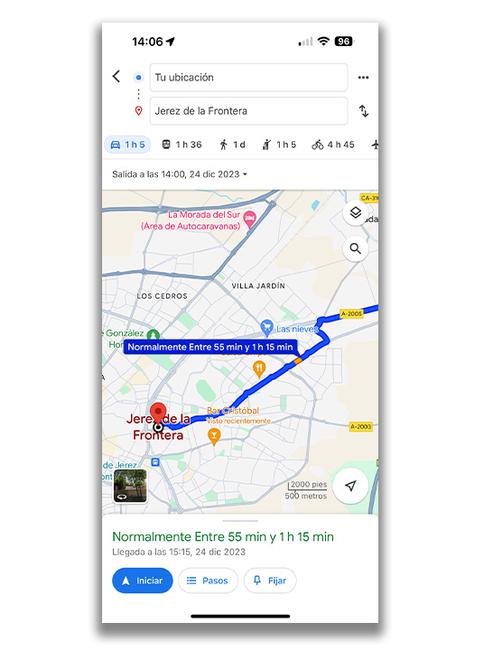 planificar viaje google maps