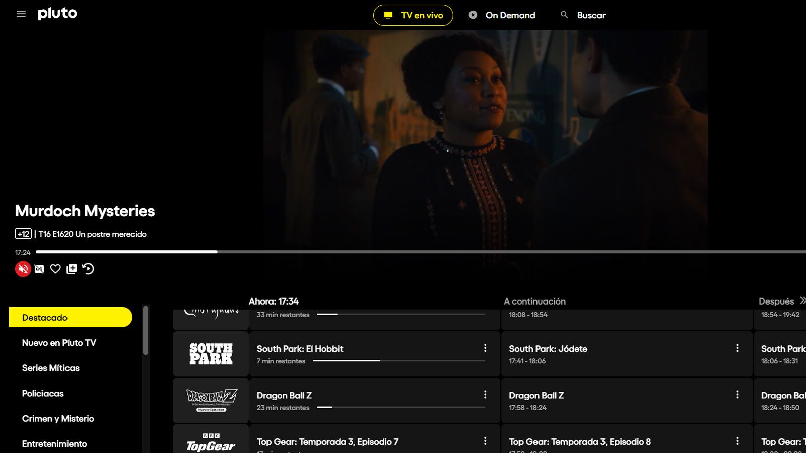 Emisión de Pluto TV