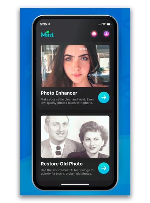 MintAI app mejorar fotos móvil