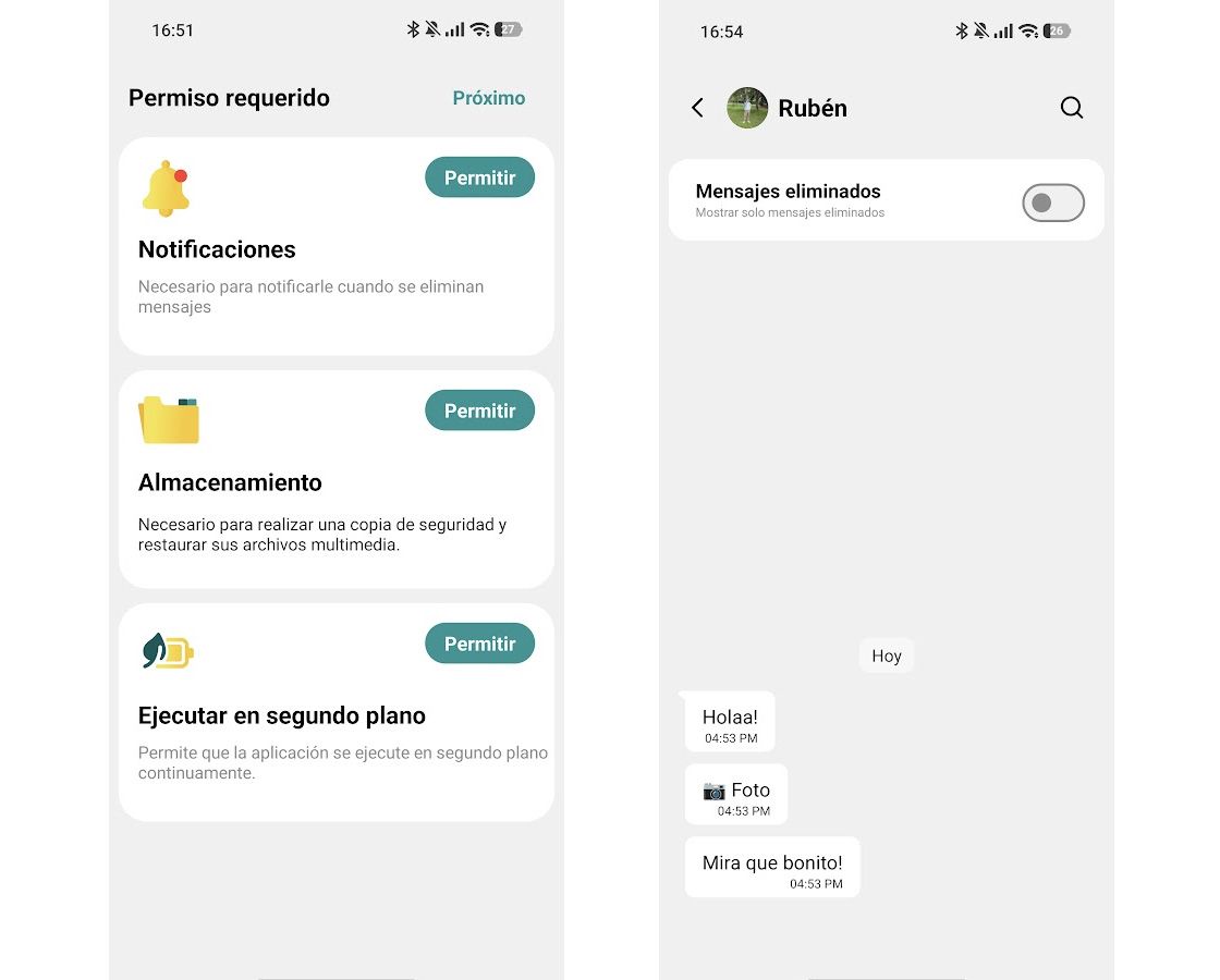 Aplicación para recuperar mensajes borrados