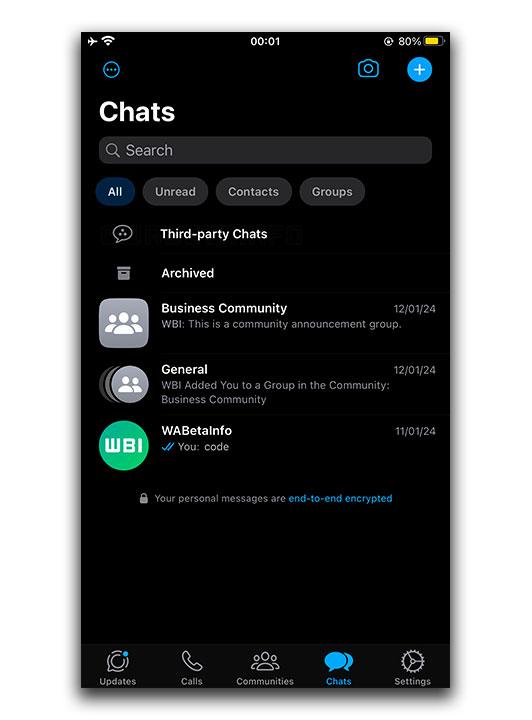 chats apps terceros WhatsApp