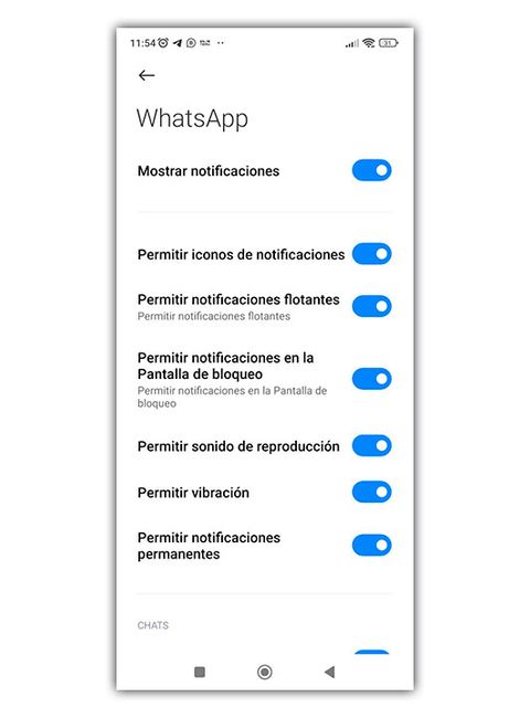notificaciones whatsapp activadas
