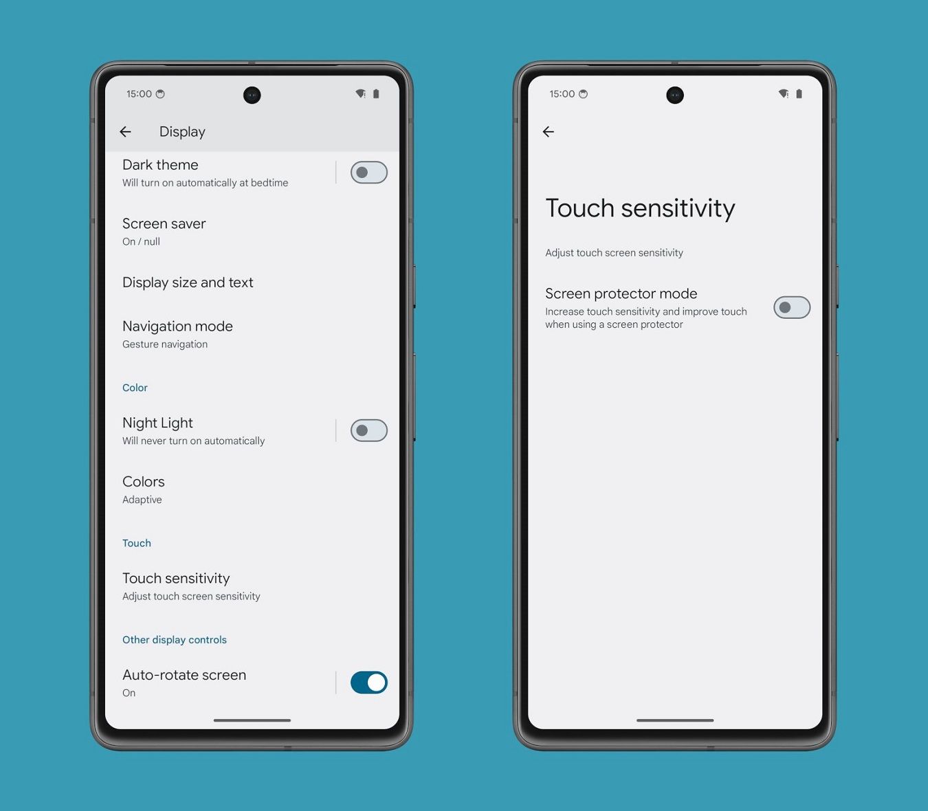 sensibilidad táctil Google pixel