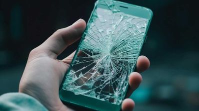 movil roto en mano