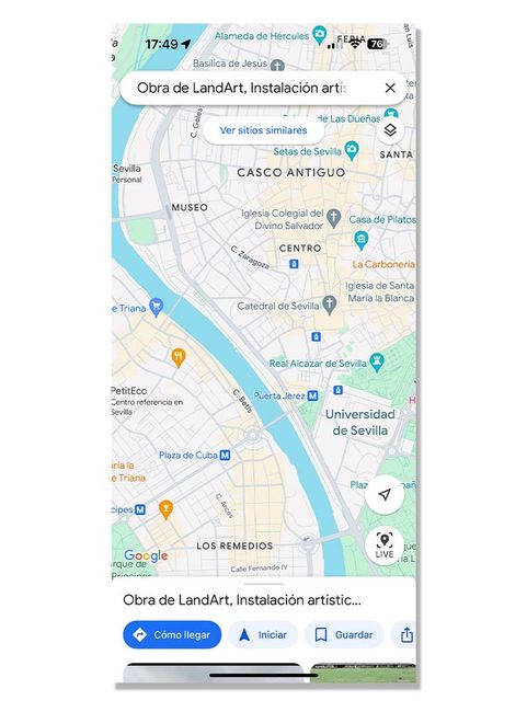 activar modo satélite Google maps