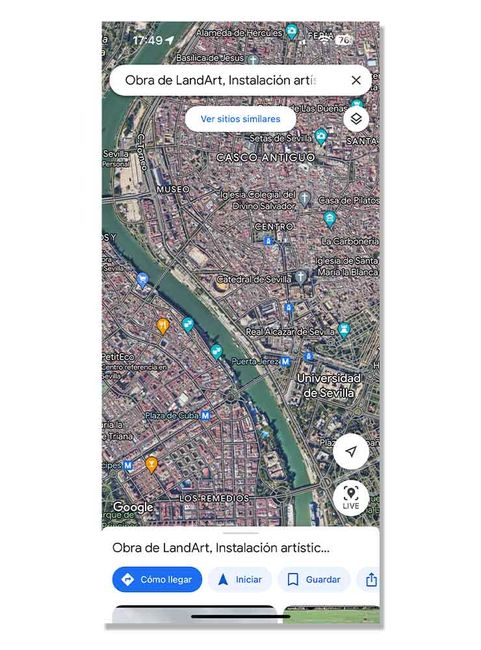 activar modo satélite Google maps