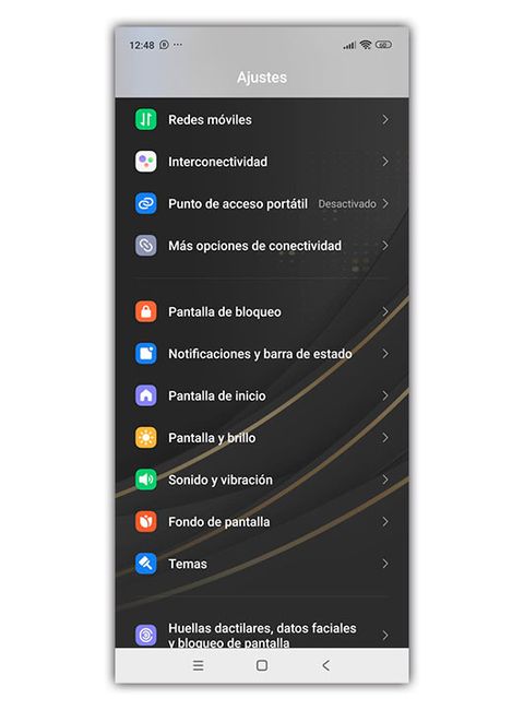 ajustes movil