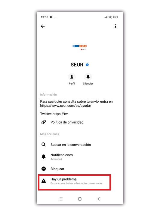 denunciar perfil facebook-Messenger