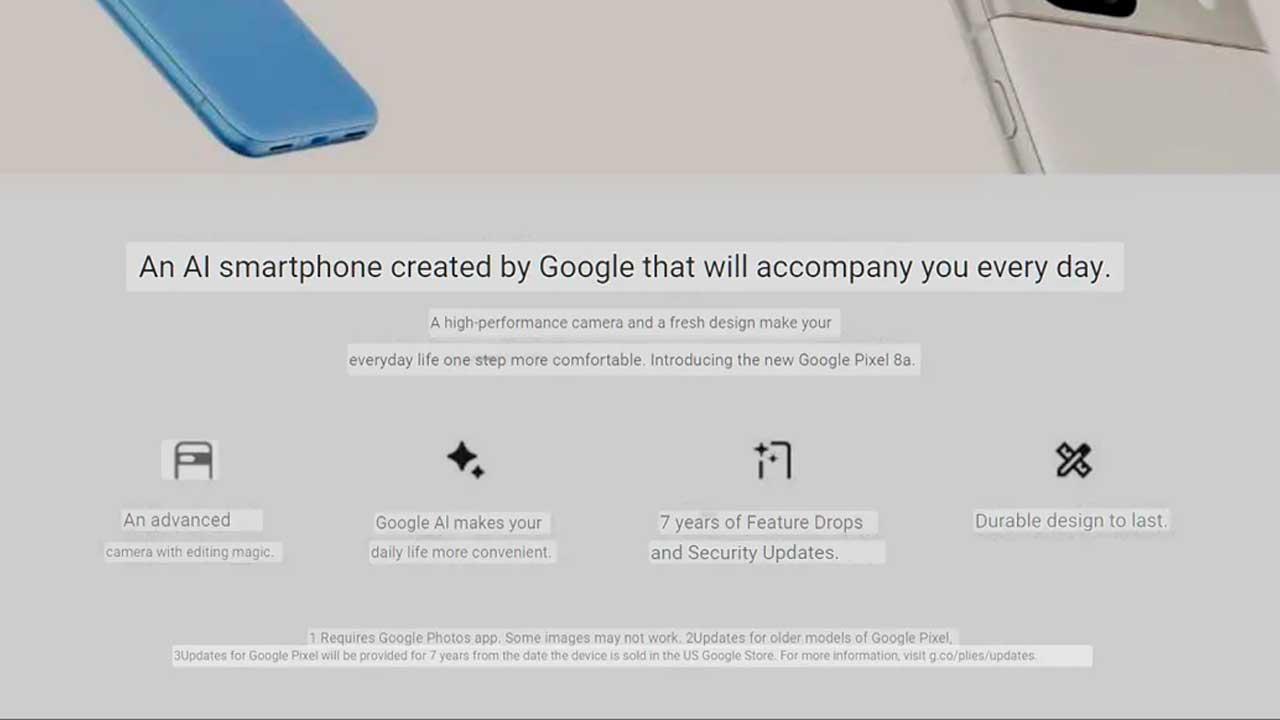 filtración imágenes promocionales Google Pixel 8a