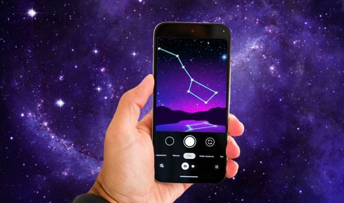 Destacada Móvil Pixel 8a con fondo de estrellas