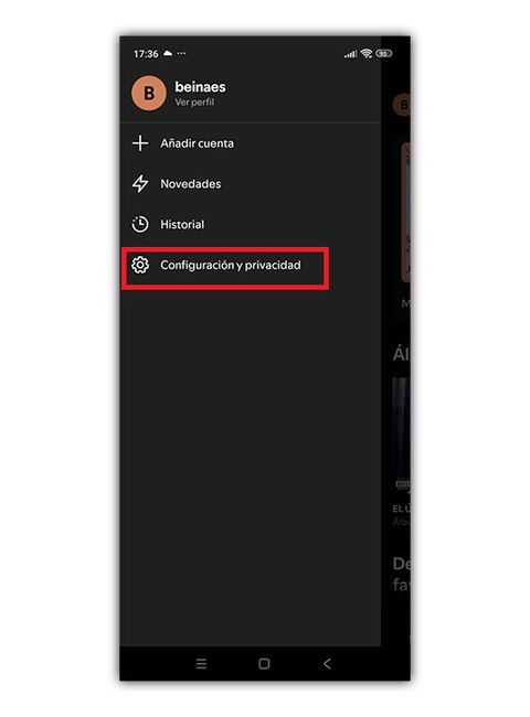 configuración spotify