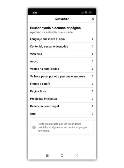 denunciar perfil Facebook causas