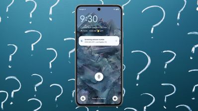 google pixel 8 en fondo de interrogaciones