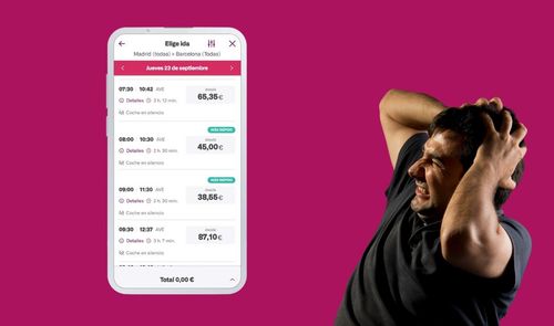 persona llevandose manos a la cabeza app renfe comprando billetes