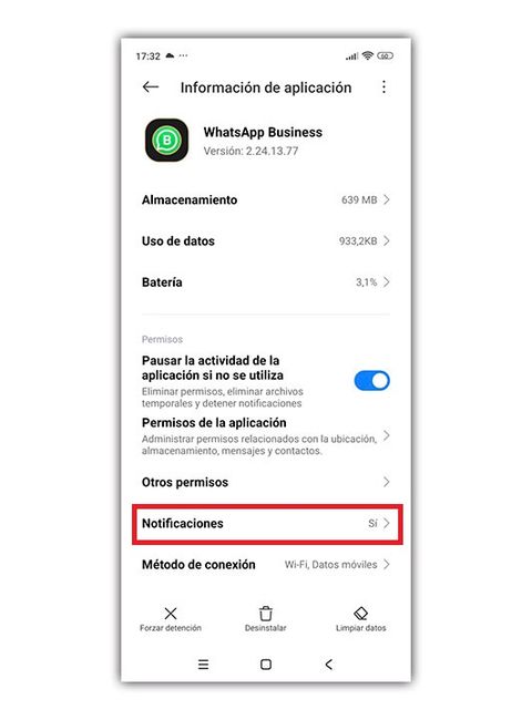 gestionar apps whatsapp notificaciones