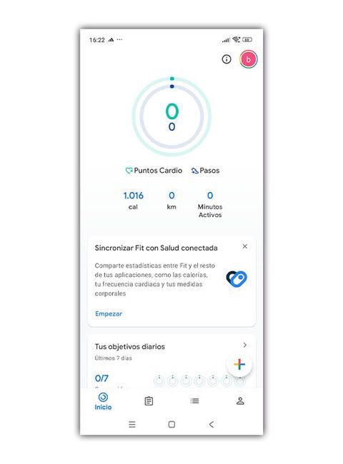 Google fit app inicio