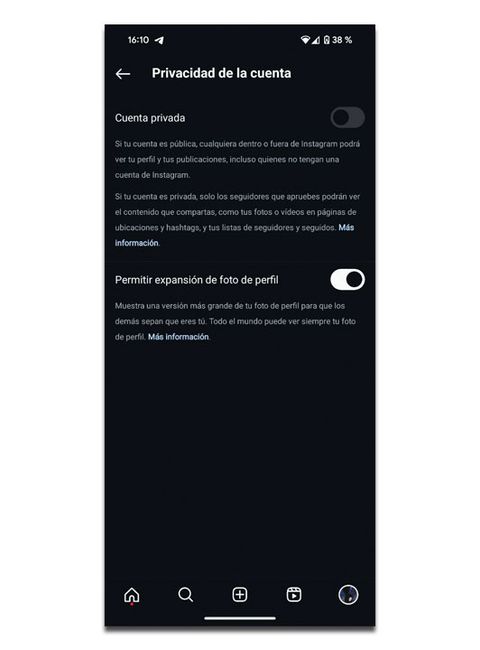 perfil publico Instagram