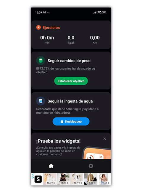 podómetro app opciones