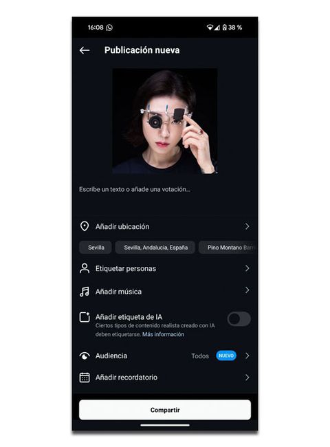 subir publicación compartida Instagram