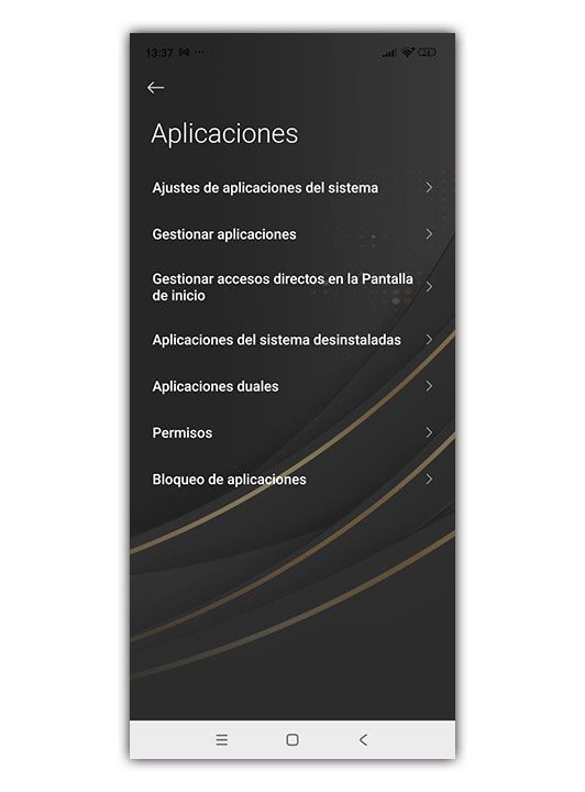 gestionar apps móvil