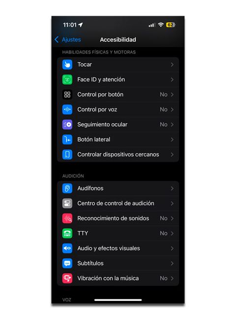 ajustes accesibilidad iphone