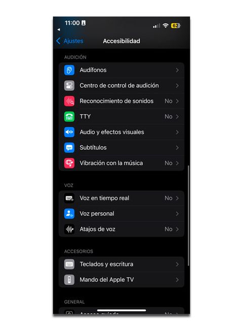 ajustes accesibilidad iphone