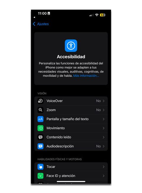 ajustes accesibilidad iphone