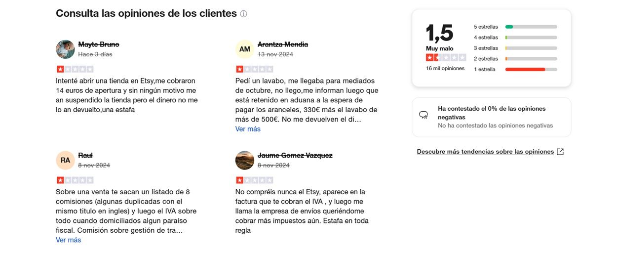 etsy trustpilot opiniones