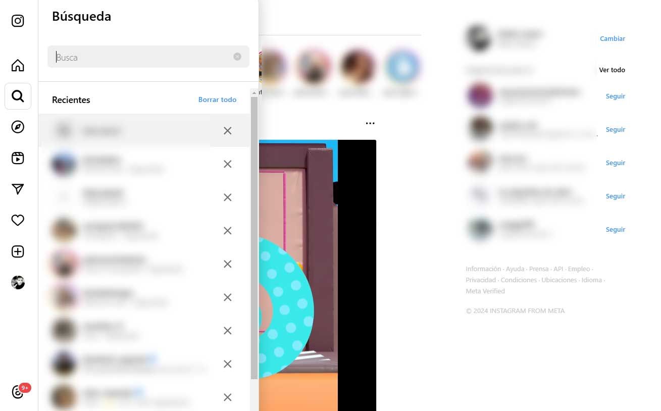 historial instagram web