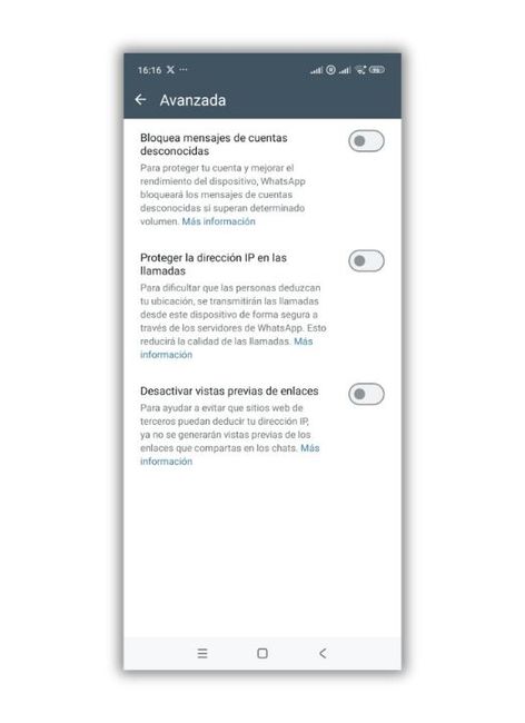 privacidad avanzada llamadas whatsapp