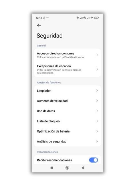 ajustes app seguridad hyperos