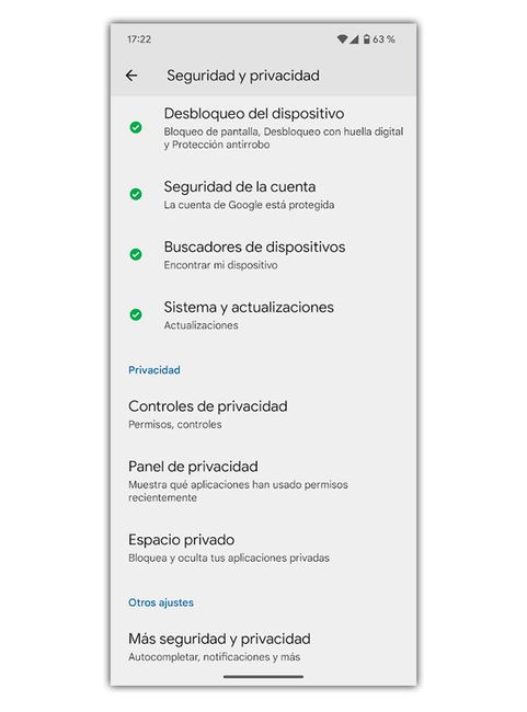 configurar espacio privado en android