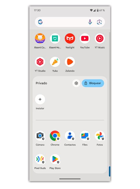 espacio privado android