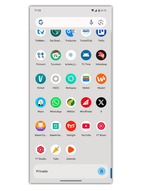espacio privado android