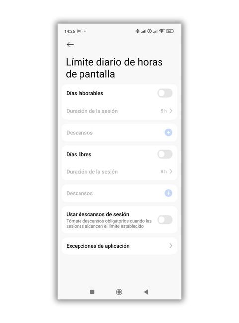 Activity Launcher Limite diario de pantallas