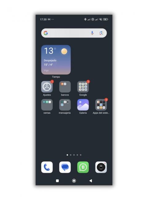 crear carpetas movil pantalla
