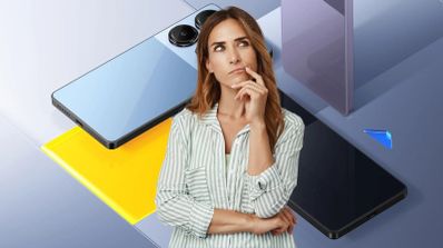 poco m6 pro mujer pensando