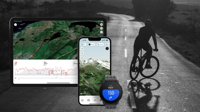 Suunto 9 peak pro con gráficos de montaña de ciclismo