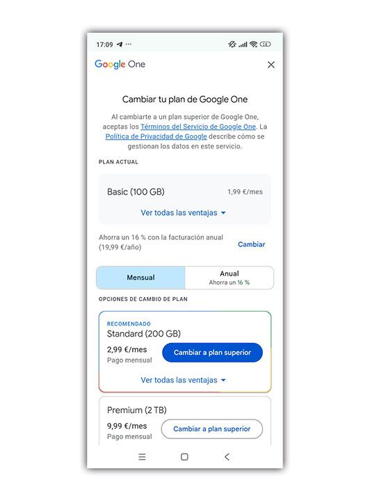 Google one planes