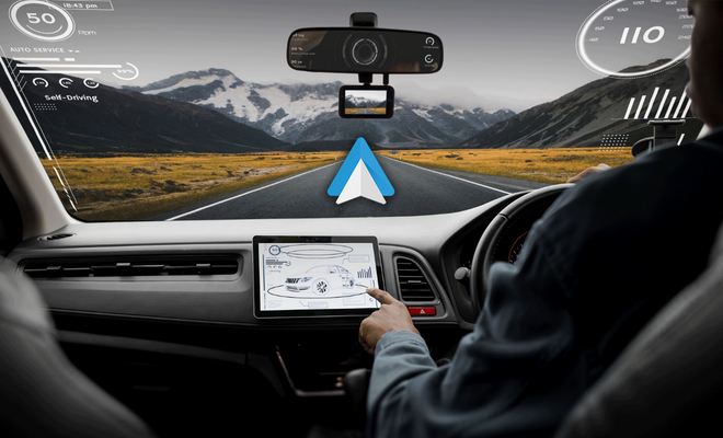 Coche futurista con Android Auto