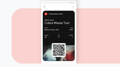 Entrada de concierto en Google Wallet