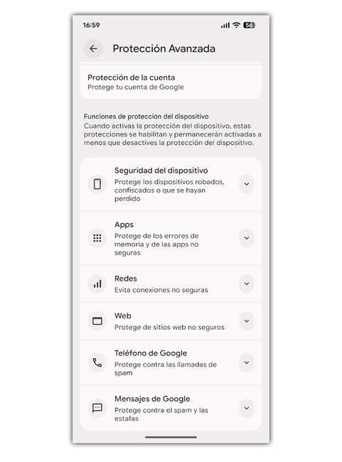 Funciones de la protección avanzada
