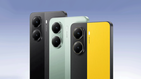 Parte trasera de tres teléfonos POCO X7 Pro en colores negro, verde y amarillo con doble cámara circular.