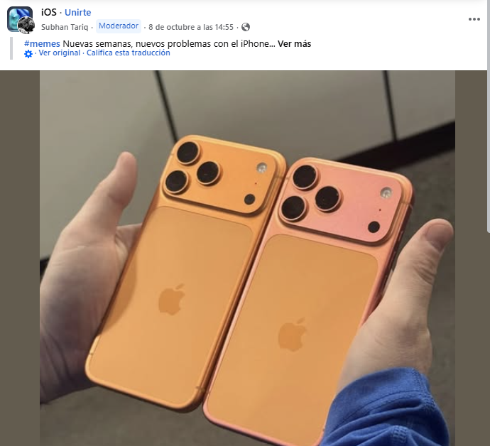 Algunas unidades del iPhone 17 Pro se ponen de color rosa.