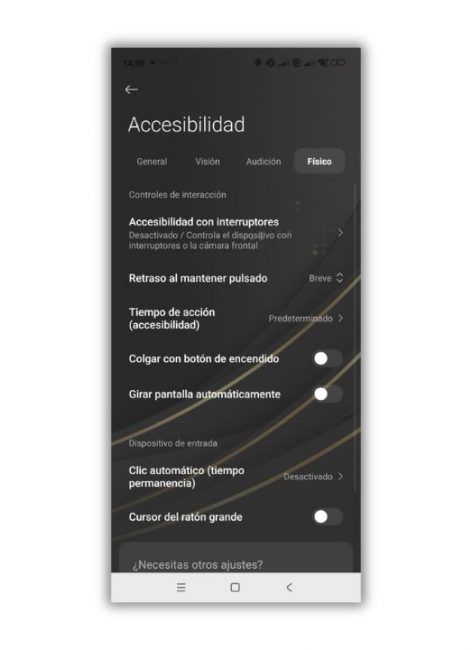accesibilidad girar pantalla automaticamente