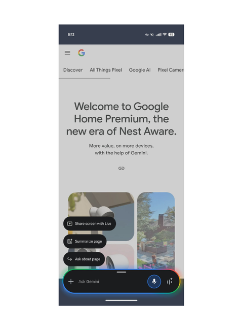 Resumen de páginas web en Google Chrome con Gemini