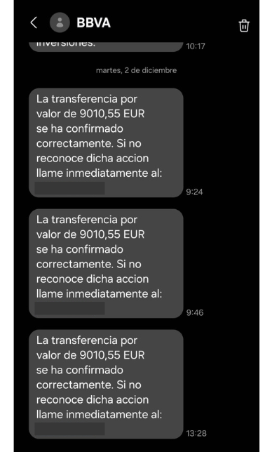 SMS estafa del BBVA